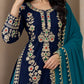 Navy Crepe Silk Kurta Palazzo Set