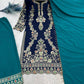 Navy Crepe Silk Kurta Palazzo Set