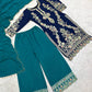 Navy Crepe Silk Kurta Palazzo Set