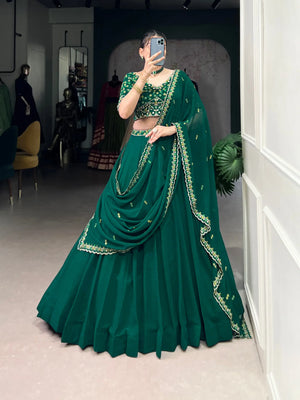 Georgette Embroidered Lehenga Set with Dupatta