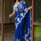 Thread Embroidered Organza Saree with Cutwork