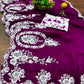 Thread Embroidered Organza Saree with Cutwork