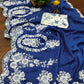 Thread Embroidered Organza Saree with Cutwork
