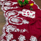 Thread Embroidered Organza Saree with Cutwork