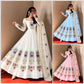 Peacock Print Anarkali Gown with Dupatta