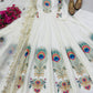 Peacock Print Anarkali Gown with Dupatta