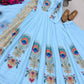Peacock Print Anarkali Gown with Dupatta