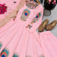 Peacock Print Anarkali Gown with Dupatta