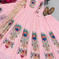Peacock Print Anarkali Gown with Dupatta