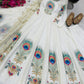 Peacock Print Anarkali Gown with Dupatta
