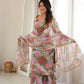 Floral Print Organza Kurta Palazzo Set