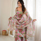 Floral Print Organza Kurta Palazzo Set