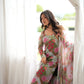 Floral Print Organza Kurta Palazzo Set