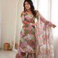 Floral Print Organza Kurta Palazzo Set