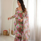 Floral Print Organza Kurta Palazzo Set