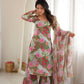 Floral Print Organza Kurta Palazzo Set