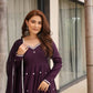 Embroidered Faux Georgette Anarkali Suit Set