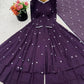Embroidered Faux Georgette Anarkali Suit Set