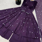 Embroidered Faux Georgette Anarkali Suit Set