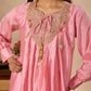 Blush Chinnon Kurta Sharara Set with Coin Lace