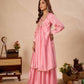 Blush Chinnon Kurta Sharara Set with Coin Lace
