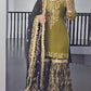 Olive Chinnon Silk Sharara Set with Dupatta