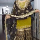 Olive Chinnon Silk Sharara Set with Dupatta