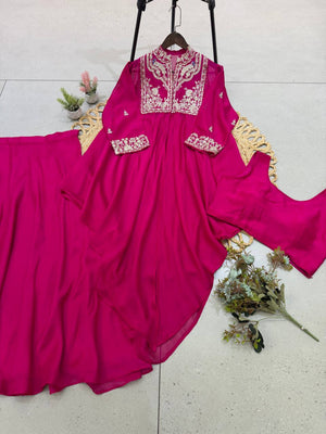Indo-Western Lehenga Set with Embroidered Shrug
