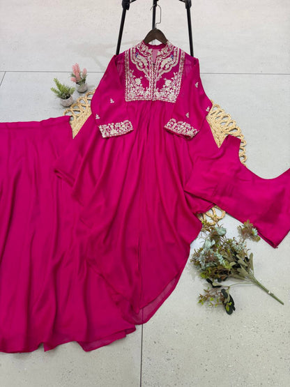 Indo-Western Lehenga Set with Embroidered Shrug