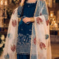 Teal Farshi Palazzo Suit Set