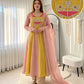 Mustard Panel Embroidered Anarkali