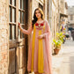 Mustard Panel Embroidered Anarkali