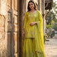 Ivory Stone Embroidered Sharara Set