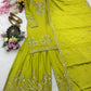 Ivory Stone Embroidered Sharara Set