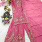 Ivory Stone Embroidered Sharara Set