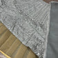Ivory Silver Embroidered Faux Georgette Lehenga Set
