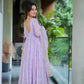 Designer Luxury Sequined Anarkali Gown Set with Dupatta