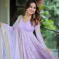 Designer Luxury Sequined Anarkali Gown Set with Dupatta