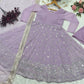 Designer Luxury Sequined Anarkali Gown Set with Dupatta