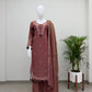 Mauve Tassel Neck Kurta Set