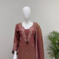 Mauve Tassel Neck Kurta Set