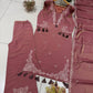 Mauve Tassel Neck Kurta Set