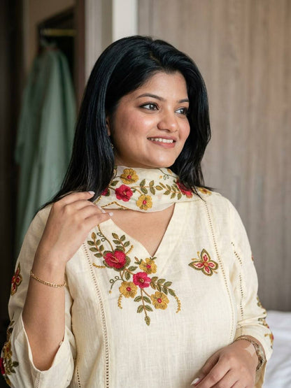 Floral Choker Neck Kurta Set