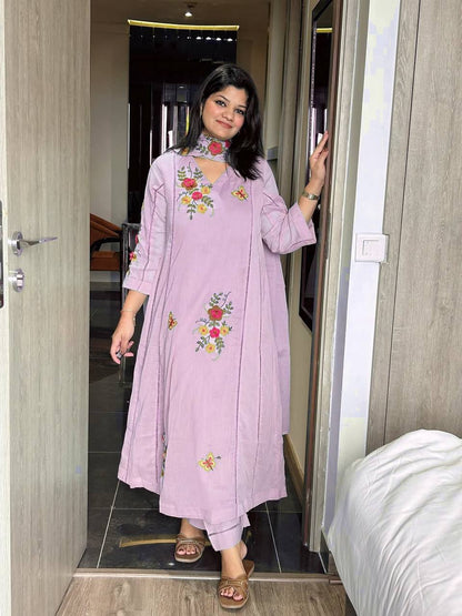 Floral Choker Neck Kurta Set