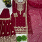 Embroidered Faux Georgette Palazzo Suit Set
