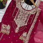 Embroidered Faux Georgette Palazzo Suit Set