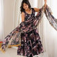 Pure Muslin Floral Print Partywear Gown Set