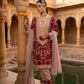 Blush Pink Chain Stitch Kurta Palazzo Set