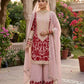 Blush Pink Chain Stitch Kurta Palazzo Set