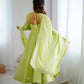 Embroidered Crunchy Silk Anarkali Gown Set with Dupatta